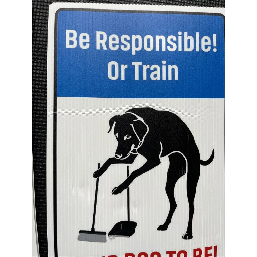 3 Pk Funny No Poop Dog Sign - 12